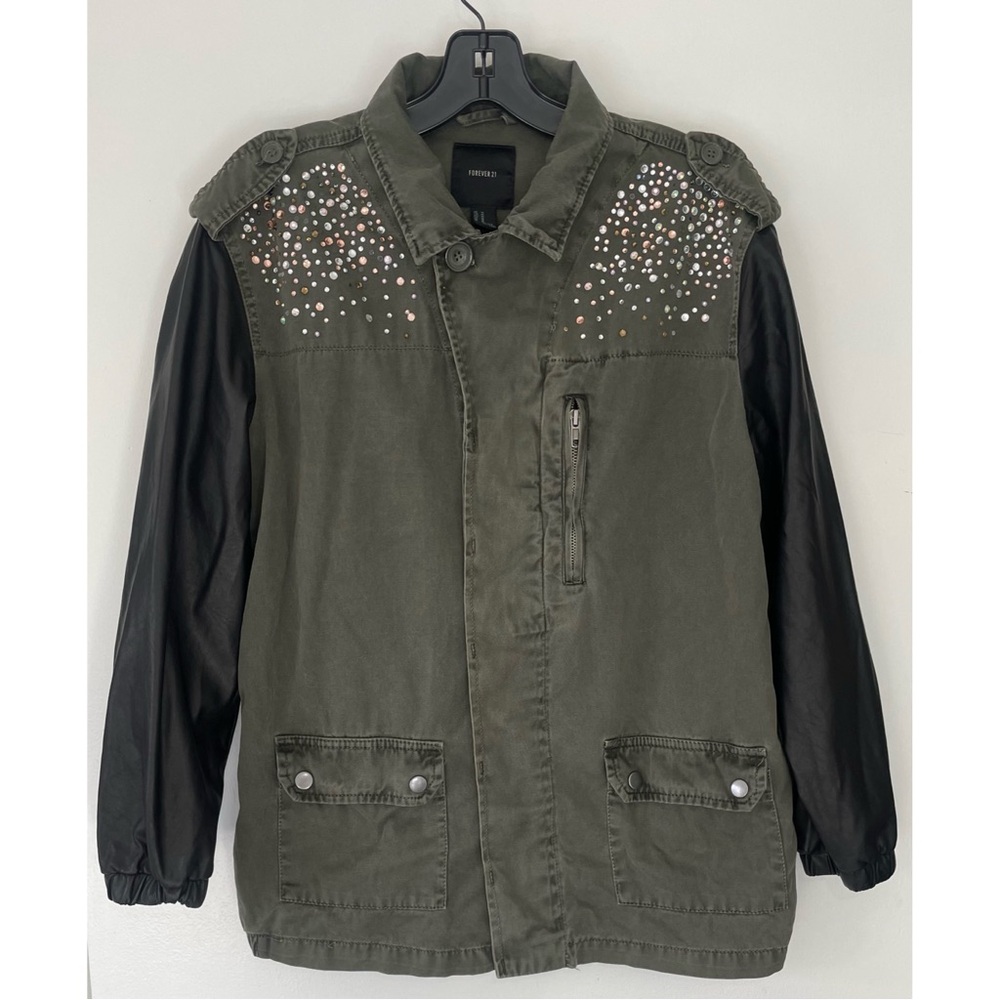 Forever 21 Military Style Rhinestone Utility Jacket - Picture 14 of 15